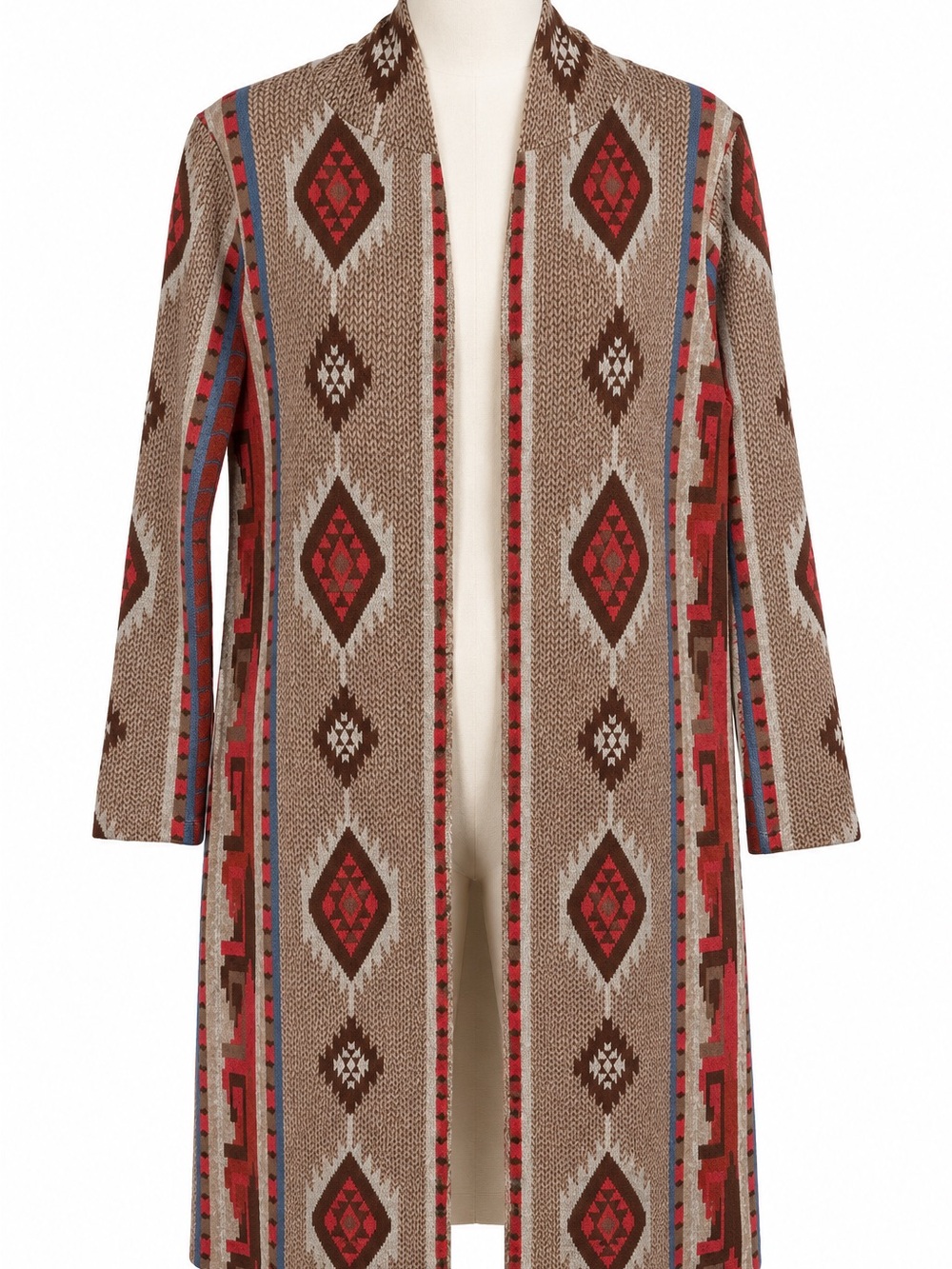 Southwestern Aztec Long Duster Cardigan